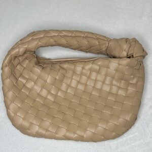 Women’s Tan Woven Faux Leather Bag